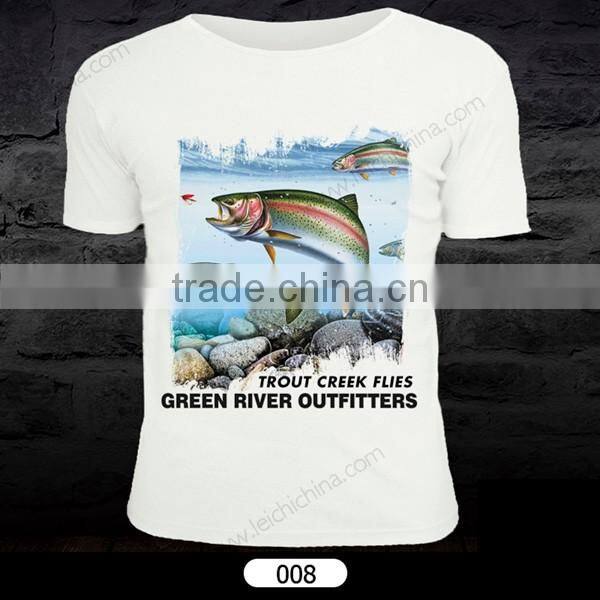 in stock customer design cotton polyster fishing t-shirt