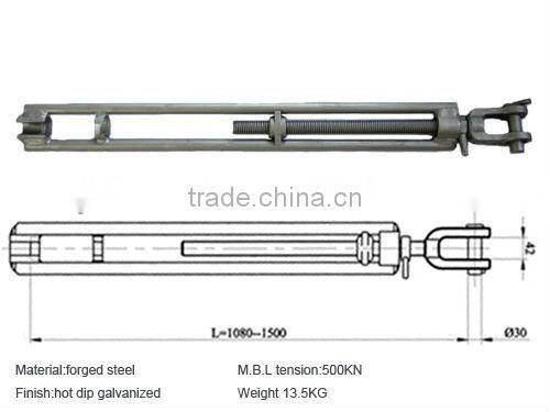 Hot dip galvanized Forged steel Knob type Turnbuckle