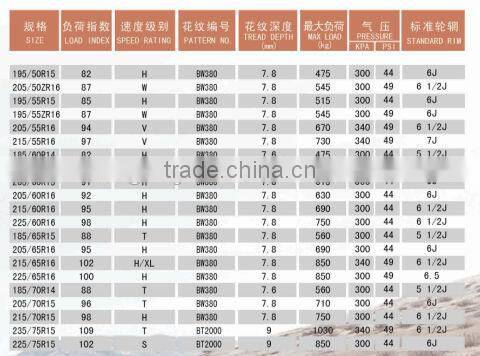 BEARWAY BRAND TIRE BW380