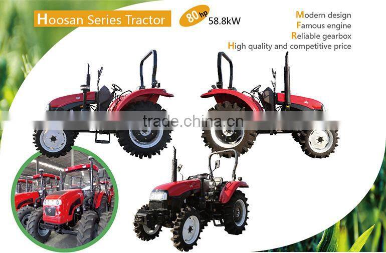 China gold supplier best sell 80hp 4 wheel farm tractor