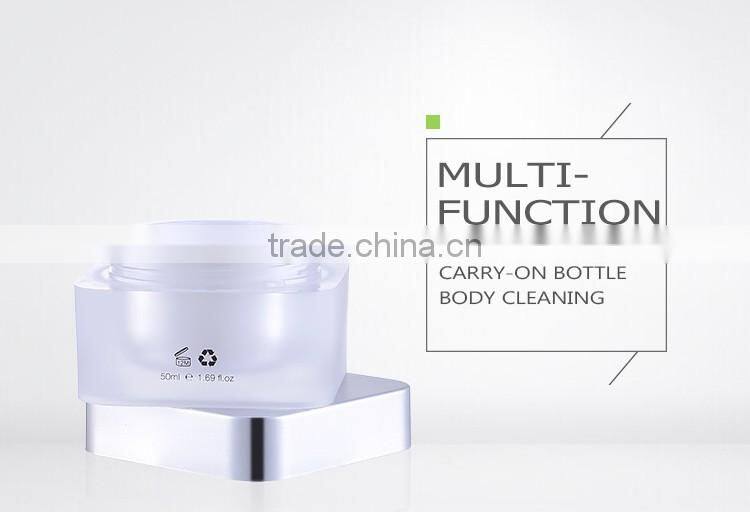 High quality china made square small clear lotion face cosmetics cream empty jar