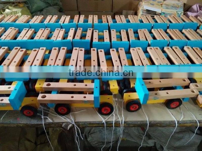 Customize kids disassembly wooden DIY toy car assembly