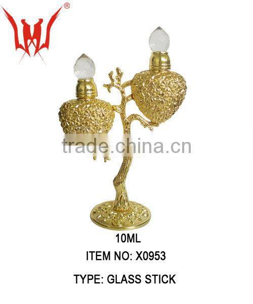 50ml fancy oval shape women perfume empty glass bottle with crystal cap and pump sprayer