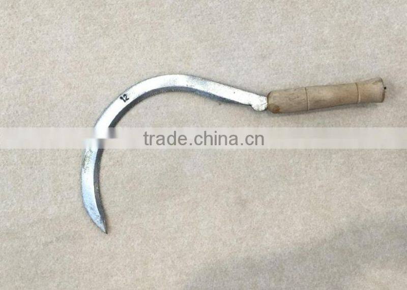 Steel Grass Tooth Sickle with Wooden Handle on Hot sale