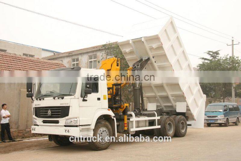Mounted crane loading 30T Sinotruk Cargo truck with mounted crane