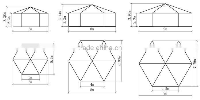 Modern design diameter 8m/10m high peak easy up multi-sided tent for events wedding party exhibition