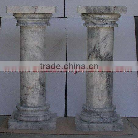 A GRADE BADAL GRAY MARBLE PEDESTALS