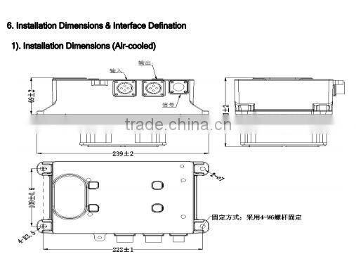 3.3 kw waterproof HF PFC battery charger with auxiliary output power