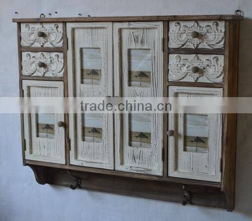 2016 new style antique wooden linen picture frame with wood clips