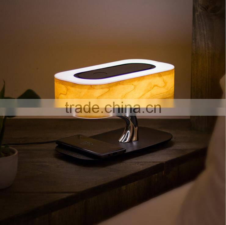 2017 Cool Wooden Tree Design WiFi/Qplay/DLNA Wireless Speaker With LED Light,Creative Music Lamp Support Phone Wireless Charging