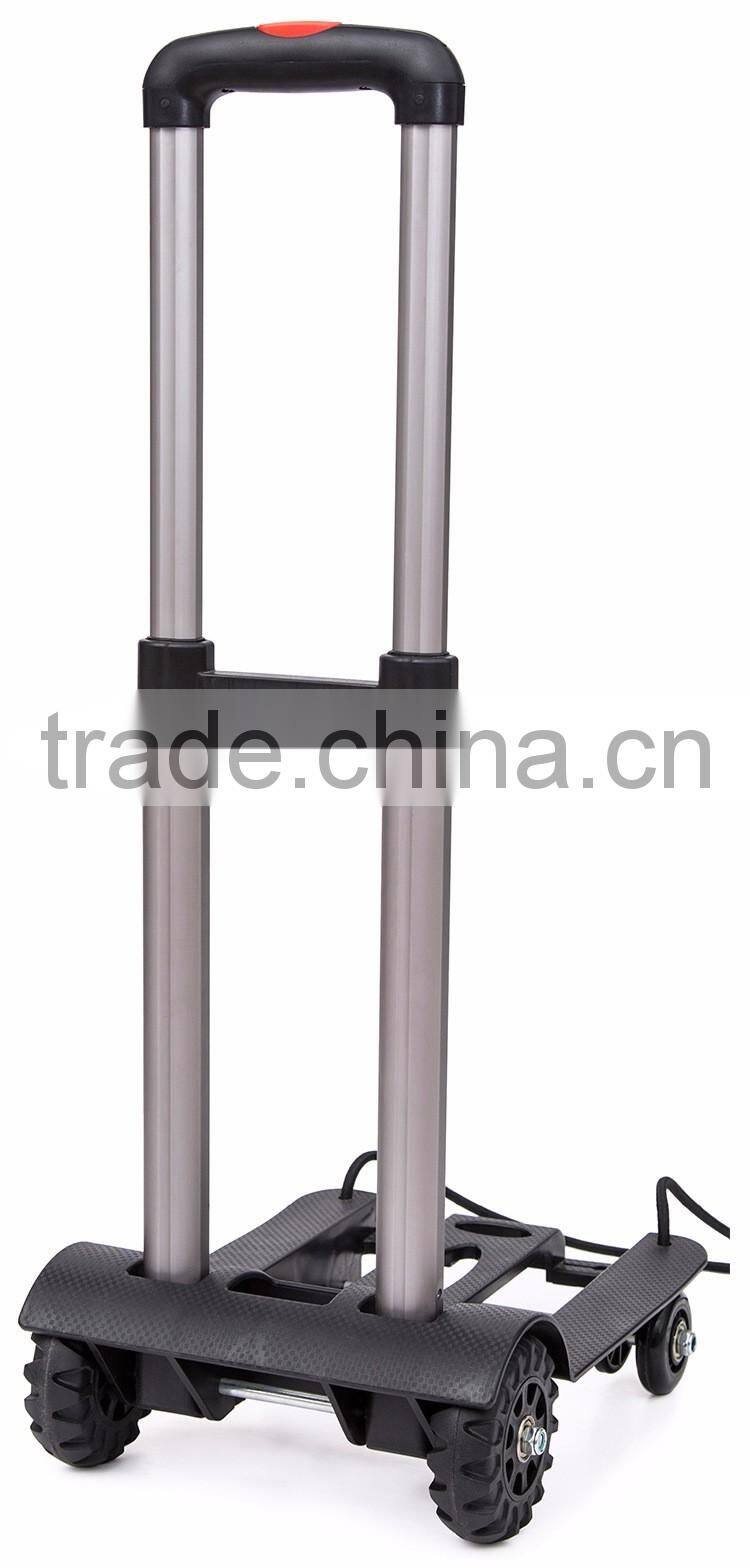 Upgrade Folding Shopping Cart with 4 Wheels/Lightweight Aluminum Cube Folding Luggage Cart/ Portable Hand Trolley