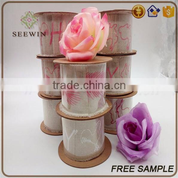 100% pure jute burlap ribbon for packing tie bow