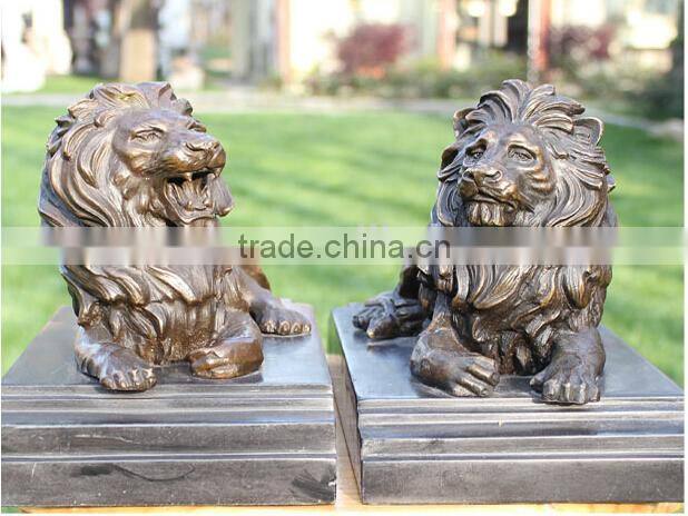 Cast Bronze Brass Lion Statue Sculpture for Home Decoration