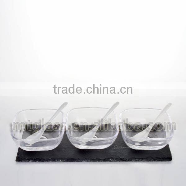 3 PCS OF SET cheap antique clear classical antique glass suger fruit bowls