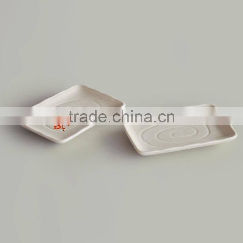 Japanese style ceramic sushi dish with hand painting