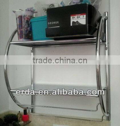 Organize It All 2 Tier Shelf with Towel Bars