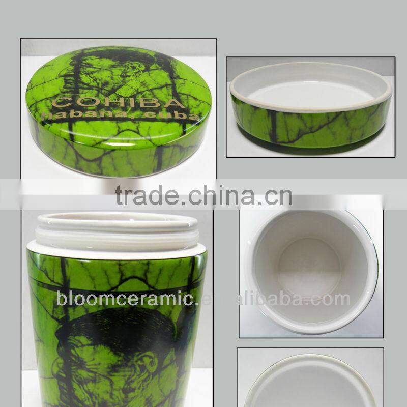 Porcelain decal storage jar