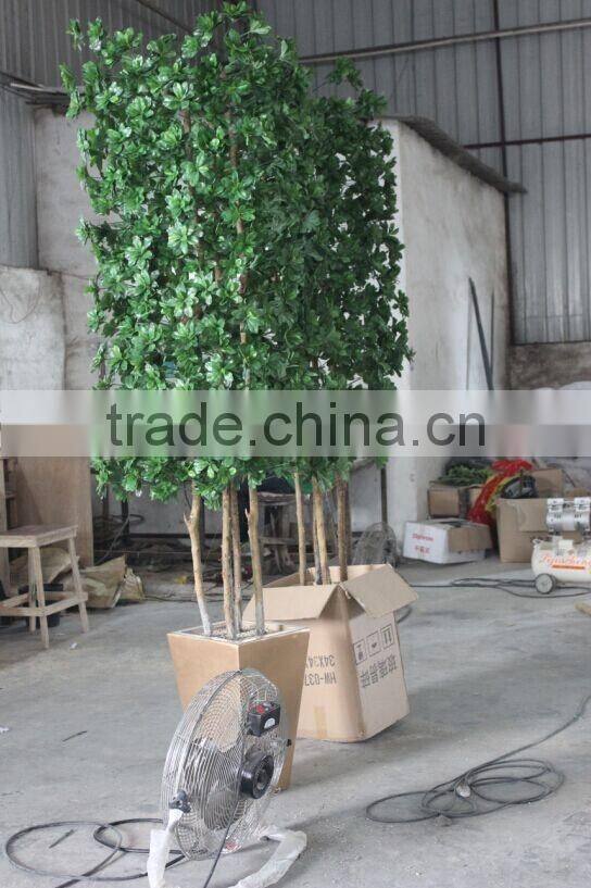 Artificial green potted topiary tree for wholesale
