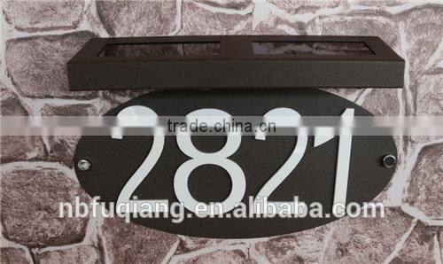 2016 house doorplate/house number plate with solar light