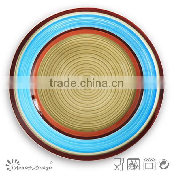 Colorful design handpainting ceramic dinner plate