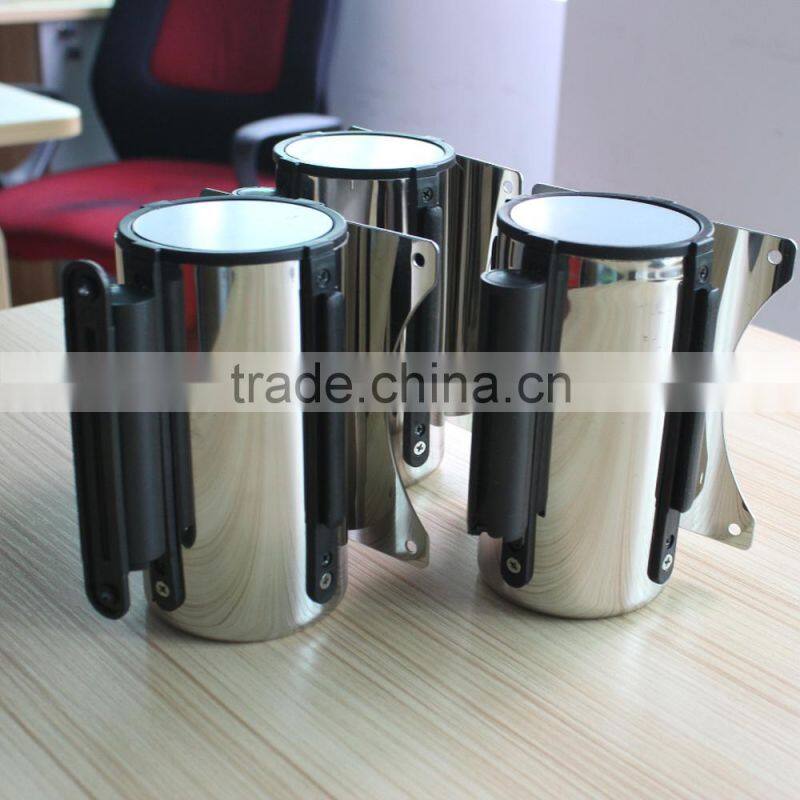 wall mount stanchion retractable barrier belts