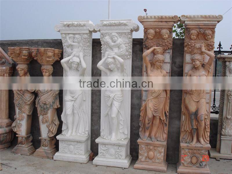 High quality square pillar mother and children decoration figure column