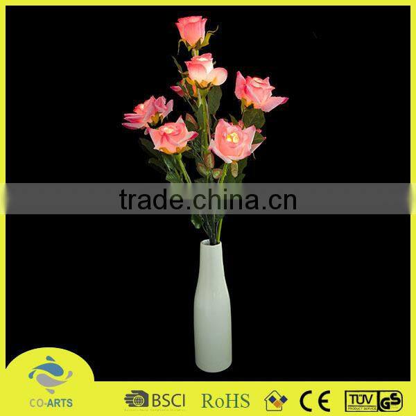 Beautiful led plastic rose flower with lighting home decoration