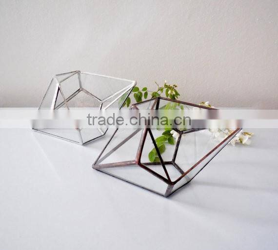 Geometric Shape Glass Terrarium Plant Holder