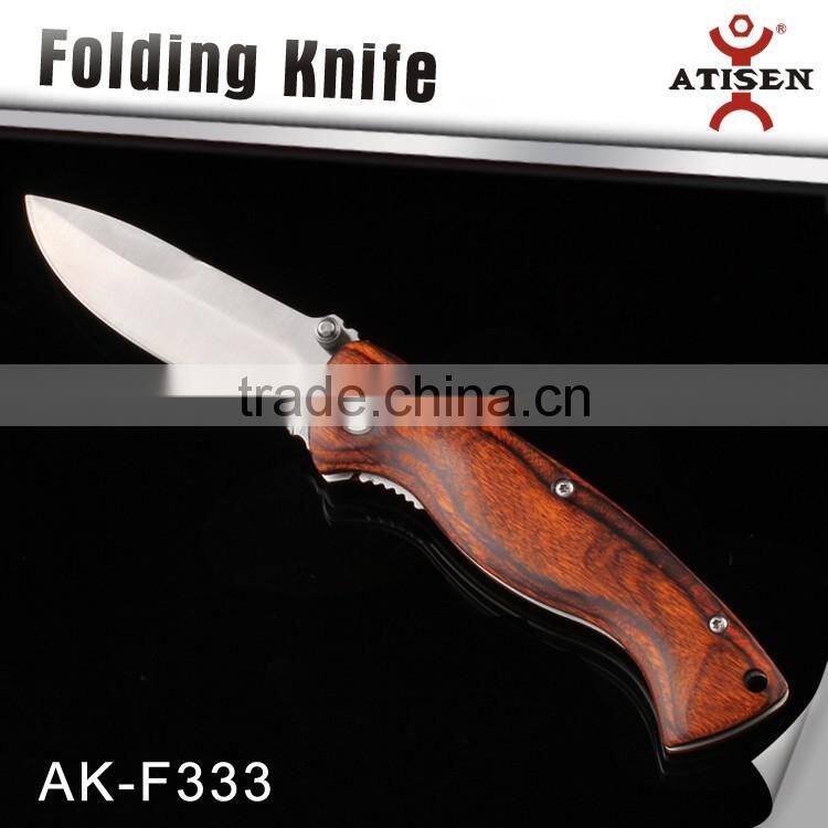 Classic Color Wood Handle Folding Camping Knife Hunting Combat Knives