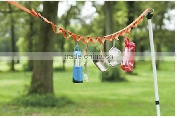 Adjustable PP Webbing Hanging Tape Hooks For Camping