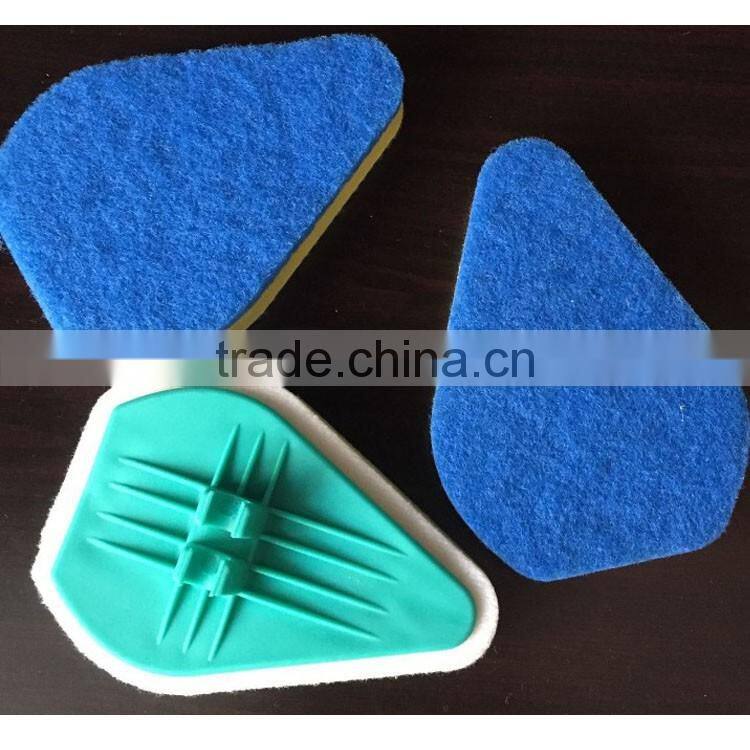 2017 hot sale amazon 3 in 1 angled pad shape mop sponge cleaning brush clean reach
