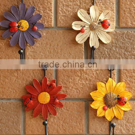 Creative resin wall hook home Decorative wall hook flowers wall hook