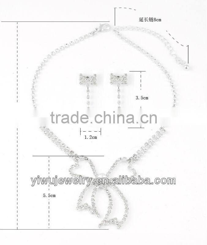 Fashion Rhinestone Bow Tie Crystal Bridal Jewelry Set