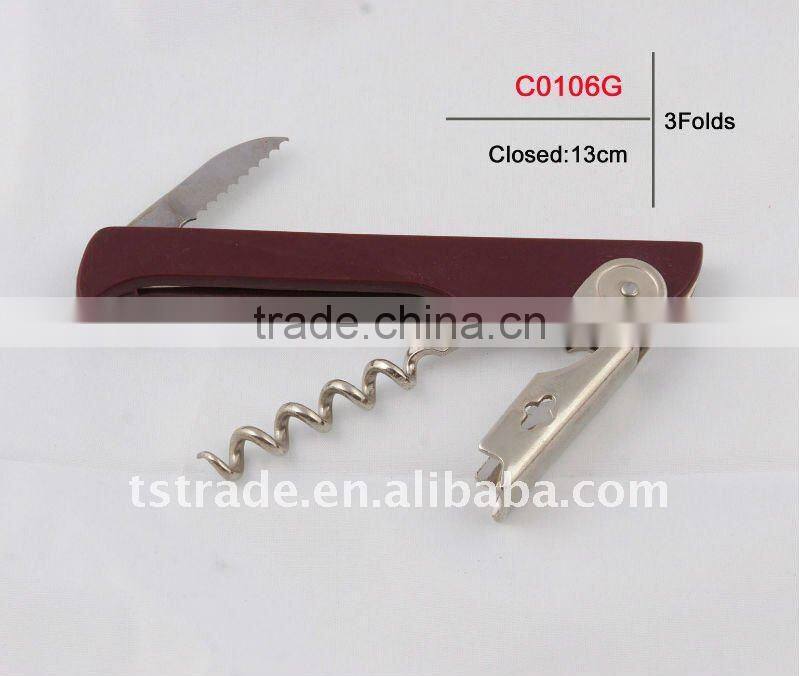 2014 Wine multi function keychain bottle opener stainless steel durable fashion C0106G