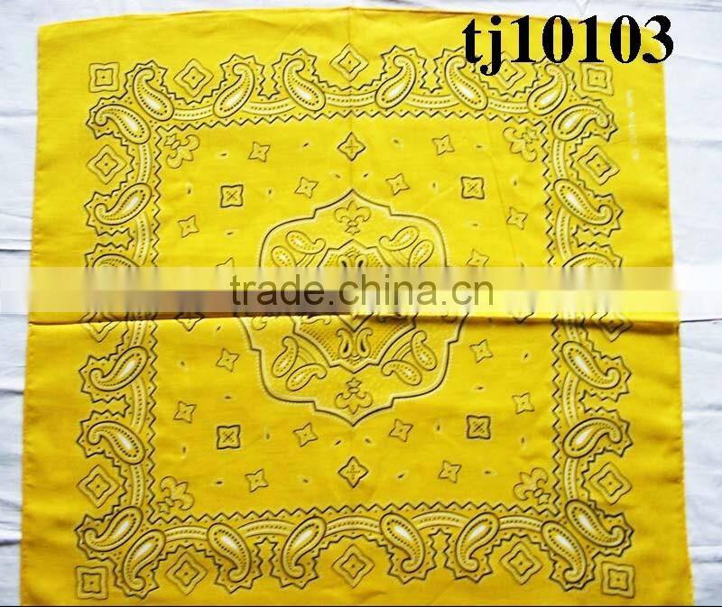 Zhejiang factory price designer kerchief in yellow for ladies