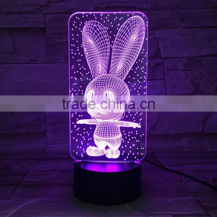 UCHOME Acrylic 7 Colorful 3D Illusion Night Light Bluetooth Speaker 3D Night Light