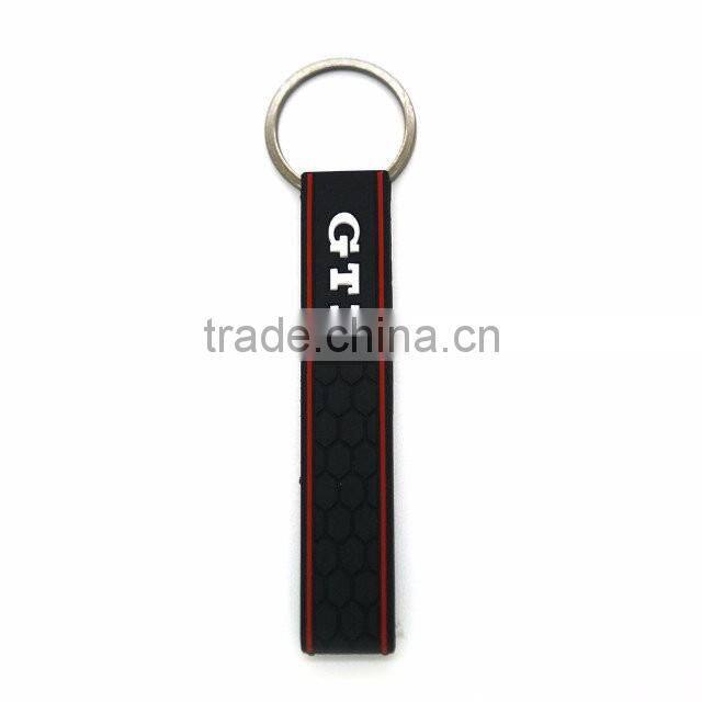 Promotional gifts wholesale silicone GTI 3d pvc rubber keychain