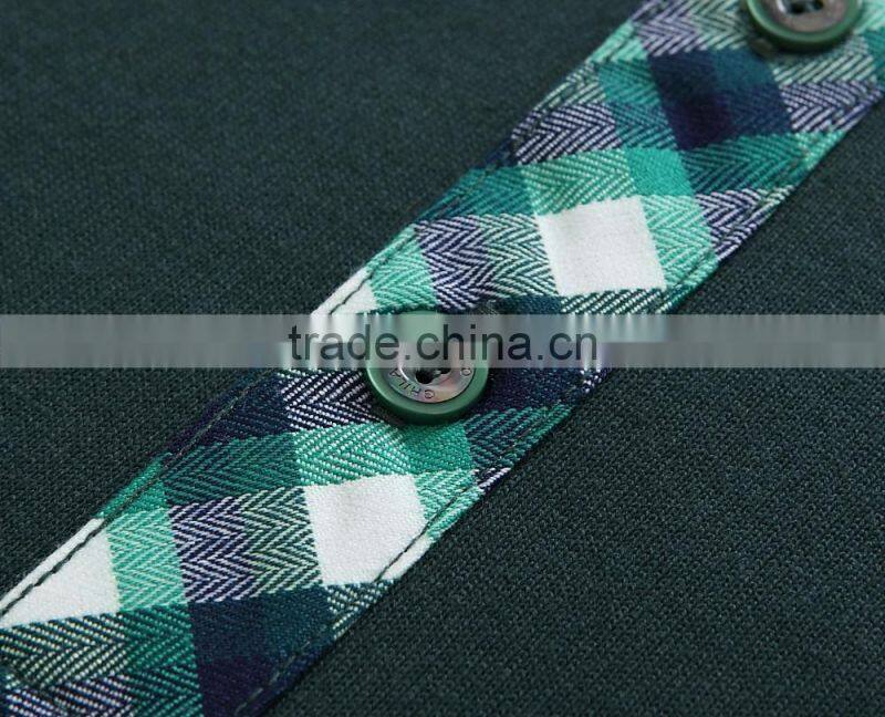 Men's Pique knit long sleeve t shirt 100%cotton