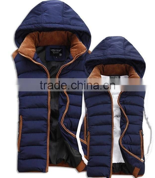 Sleeveless Jacket 2017 Autumn Winter Casual Hooded Vests Men women High Quality Cotton-padded Waistcoat Lover Vest Winter