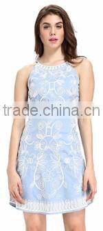 2017 Embroidered Red Cloth Woman Model Midi Dress