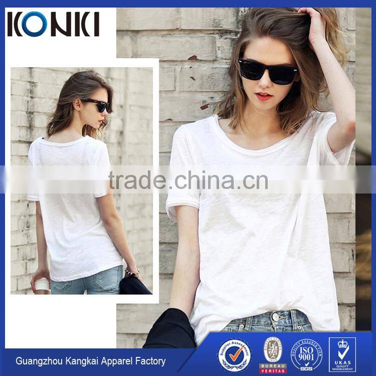 Newest style loose lady's t-shirts fashion t shirt