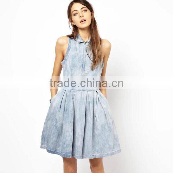 HD-D150 High quality fashion dress OEM Service Factory/jeans women dresses/ladies dress
