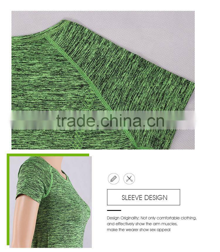 Ladies sportswear fitness clothing training short sleeve sport shirt women