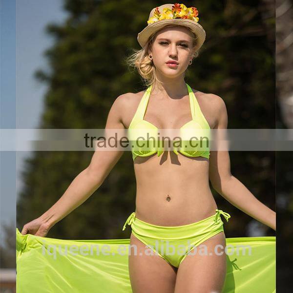 2015 summer new arrival fission packed three pieces women sexy solid color beach swimsuit