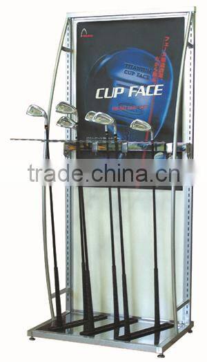 posted poster/ opened way hold/silver slotted golf club display