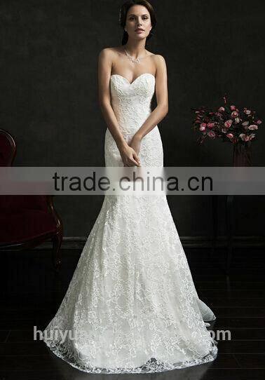 2014 lace a-line long sleeves muslim bridal wedding dress