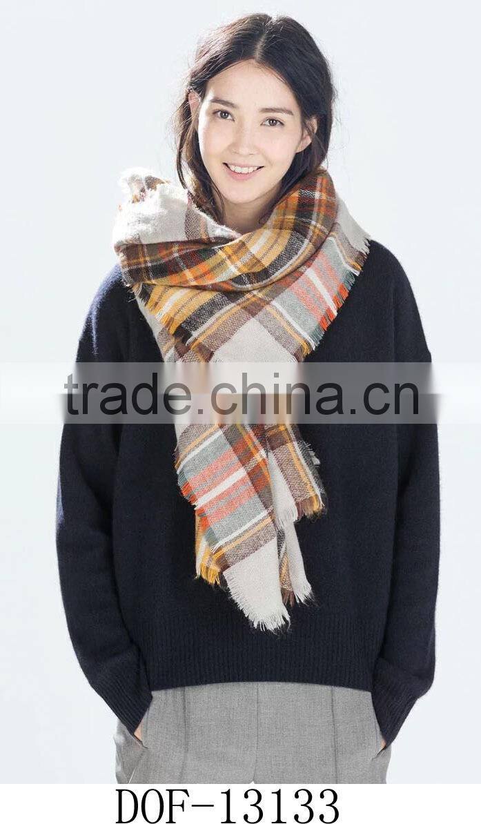 Fashion hot popular lady checked plaid scarf
