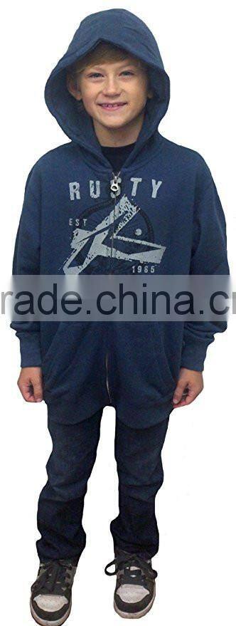 Unisex Kids Sports Hoodies Custom Hoodie 100% Cotton with Zipper Stripe Fleece Made