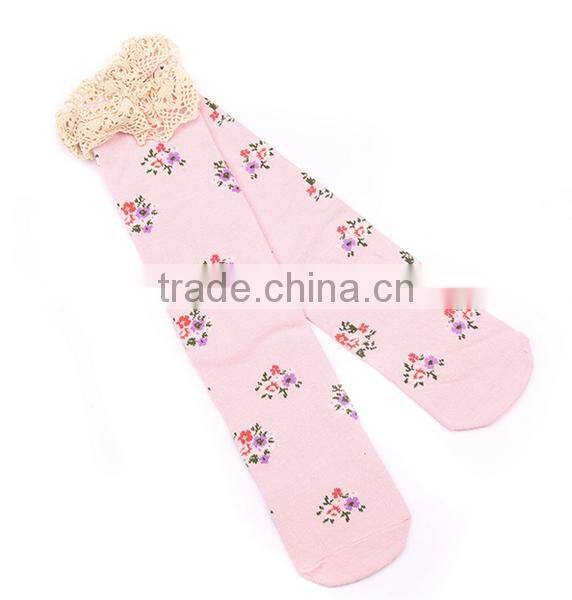 Custom Lovely Cartoon Eco Friendly Polyester Cute Sex Young Girl Tube Socks