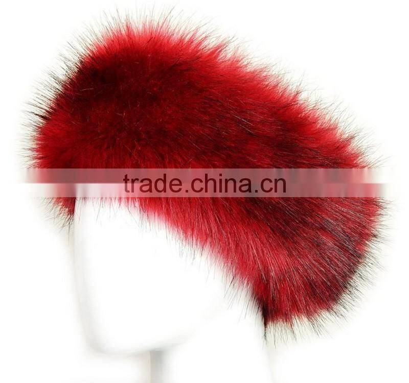 Winter headwear three colors headband faux fur hat with russian style fox fur cap hats